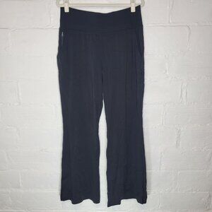 Athleta Women's Pants Zipper Pockets Split Hem Pull On Black AS IS